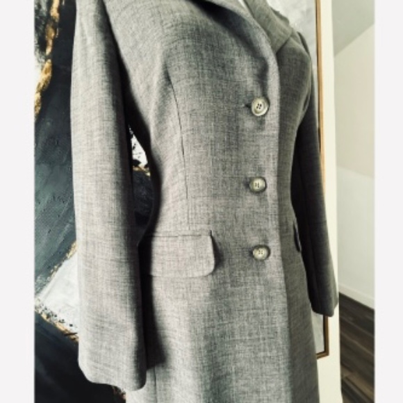 BEBE TAILORED GRAY FULL-LENGTH COAT - Picture 6 of 13